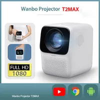 ЕС на складе Wanbo T2 Max LCD проектор HD вход 1080P вертикальная коррекция ключей камень Все стеклянные объектив портативный проектор