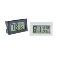Siyah / Beyaz Mini Dijital LCD Çevre Termometre Higrometre Nem Sıcaklık Ölçer Odada Buzdolabı Icebox Ücretsiz Kargo