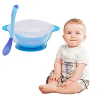 シリコーンスプーン子供皿吸盤ベビーフィードスープフォーク幼児のふたのトレーニング吸盤ボウルスプーン皿トレイ食器皿G1221
