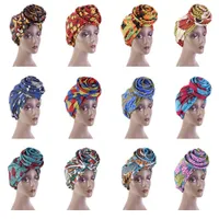 Afrikanische Druck Frauen Headwear Cap Stretch Bandana Head Wrap Langer Schal Satin Floral Ankara Dashiki Party Turban Hair Zubehör