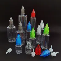 Coloridas botellas de pl￡stico con tapa de cristal 3 ml 5ml 10ml 15ml 20ml 30ml 50ml 100 ml de botella de aguja de pl￡stico para mascot
