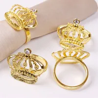 Silver Gold Metal Crown Servett Ringar Hållare