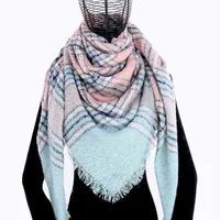 Inverno cashmere plaid sciarpa scialle sciarpa donna poncho triangolo involucro progettista bandana grandi stole di lusso