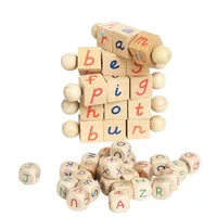 US-Lagerholz-Montessori-Phonetikwürfel liest Blöcke, Kindergarten Pädagogisches Spielzeug (40-tlg-Bestellung) 224B295Z