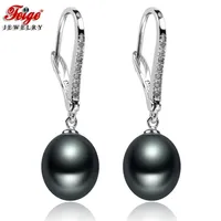 3 Colors 925 Sterling Silver Natural Freshwater Pearl Earrings For Women Party Gifts Drop Earring Fine Jewelry FEIGE 220119