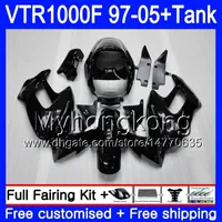 Body + Tank för Honda Superhawk VTR1000F 97 Ny svart 98 99 00 01 05 56HM.39 VTR1000 F VTR 1000 F 1000F 1997 1998 1999 2000 2001 Fairings
