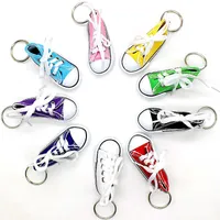 Mini Anahtarlık Tuval Ayakkabı Anahtarlık Çanta Charm Kadın Erkek Çocuk Anahtar Tutucu Hediye Spor beyaz Sneaker Anahtarlık Komik Hediyeler