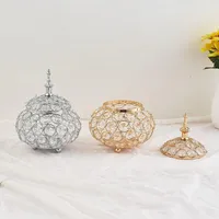 Opslagflessen potten elegante kristallen sieradendoos bruiloft centerpieces tafel kandelabra voor home party decoratie licht kaarsenhouder1