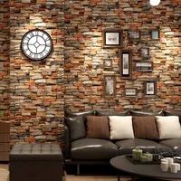 Peel and Stick Brick Wallpaper Stone Red/grey Prepasted Contact Paper Bedroom Decor Self-adhesive Wall Stickers