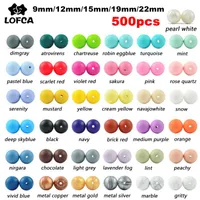500st Silicone Pärlor Betygsround 9mm 12mm 15mm 19mm 22mm Baby Toing Toys Diy Baby Pendant Halsband Silikontänder