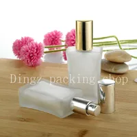 40ml esvaziar frascos de perfume de vidro fosco claras quadrados com névoa atomizador para pulverizador recarregáveis