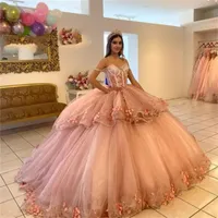 Puffy Quinceanera Kleider Ballkleid Kleid für Frauen Geburtstagsrammkleider fehlen süß 15 16 Kleider Vestidos de Quincañera