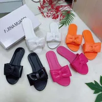 Тапочки Mhyons 2021 летние женские туфли плоские сплошные цвета сандалии лук открытый пляж открытый плюс размер 42