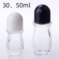 30ml 50ml Klarglas ätherische Ölparfümflasche Flachwalze auf Flaschen mit großer Kunststoffwalze für Körpergewebe