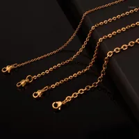 Kettingen 1.5 / 2 / 2.4 / 3.2mm 5/10/20 / 50 stks rvs gouden cross chain ketting vinden hanger diy groothandel sieraden 16-40inch1