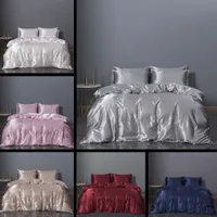 Drei-teilige Seide Bettwäsche-Sets König Queen-Size-Luxus-Quilt-Cover-Kissenbezug-Bettbezug-Marken-Bett-Bettdecken setzt hohe Qualität