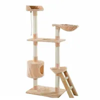 Nowy Cat Tree Tower Beige Condo Scratcher Meble Kitten Pet House Hammock 60 "IgYqB