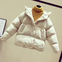 여성용 재킷 겨울 캐주얼 파카 코튼 패딩 재킷 2022 후드 워드 워밍업 대형 여성 코트 두꺼운 여성 복어 베이지