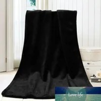 ハイクアンリティフランネルピュアブラックブランケットファッションソリッドソフトスロー子供毛布暖かいサンゴ毛布ソファー寝具45x65cm