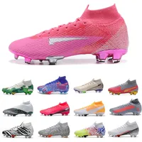 Mbappé rosa rosa explosión de fútbol botas de fútbol para el amanecer del sur corea personalizada Elite Mercurial Superfly 7 VII Zapato de fútbol para hombre naranja negro