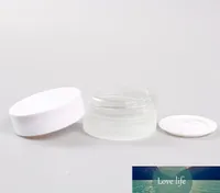 5g Cosmetic Jars creme Container Clear / Bottle Frasco de vidro fosco com tampas Branco PP tampa interna para Face / Hand Cream SN1095