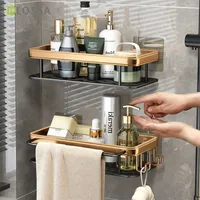Punch-free badkamer plank planken shampoo douche opslag rack keukenhouder toilet keuken organizer badkamer accessoires set 220117