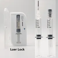 1ML Injector Glass Syringes Luer Lock Head Retail Gift Box Packaging with measurement mark Injection Oil Filling device Tools OME Logo
