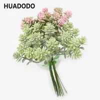 Dekoratif Çiçekler Çelenk Huadodo 6 adet Mini Yapay Çim Bitki Düğün Noel Dekor Için DIY Scrapbooking Çelenk Sahte Çiçekler1