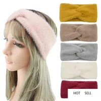 7 cores de pelúcia Headband Mulheres Winter Sports Hairband Turban Yoga cabeça banda Ear Muffs Beanie Cap Headbands