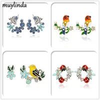 Stud Muylinda Butterfly Flower Earrings Moda Girls Rhinestone Orecchino Gioielli Party Crystal Dichiarazione Regali per le donne1