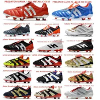 New Top Classics Predator Acelerador Eletricidade Precisão Mania FG Beckham DB Zidane ZZ 1998 Homens Soccer Sapatos Cleaves Botas de Futebol 39-45