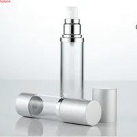 30ml 50ml Airless Perfume Bottle Cosmetic Vacuum Flask Silver Pump High Quality Emulsion Essence Vials F20171040good qualtity