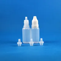 Lote 300 pcs 1/2 oz 15 ml botellas de plástico botellas de gotero ladrón prueba de manipulación nuevo LDPE Gotas de ojos líquidos E CIG Oil