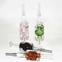 Sch￤delfl￼ssigkeit Glycerin Shisha Glass 14mm Nektar Bong Kits mit Quarzspitzen Edelstahlspitze K￼hl￶l Innenstrohrohr