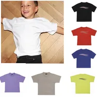 8 가지 색상 키즈 티셔츠 레터 웨이브 인쇄 탑스 티셔츠 소녀 Tshirts 아기 클래식 의류 Chidlren Unisex 편안한 캐주얼 스포츠 티