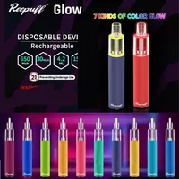 Original Reewape Reepuff Glow Disposable Pod Device Rechargeable 650mAh 7 Colors LED Featured 1500 Puffs 650mAh Vapor Bar Stick Pe291t
