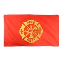 Флаги пожарного отдела Флаги на открытом воздухе Баннеры 3x5FT 100D Полиэстер 150x90см Высококачественный яркий цвет с двумя латунными втулками