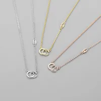 2020 Wholesale Brand Designer Double Letters necklace Gold Tone necklace For Women Men Wedding Party Jewelry Gift