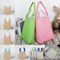 DHL пасхальные кролики ушные корзины 2021 пасхальные яйца охоты корзина сумка для детей конфеты ведро подарочные сумки мешковины сумки для хранения FY4454