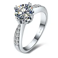 PT950 스탬프 1CT 심장 패턴 Prongs 설정 NSCD 시뮬레이션 된 다이아몬드 반지 약혼 여성에 대 한 정품 실버 925 빠른 배송 미국에서