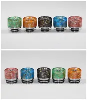 DHL 510 810 Tråd Stainless Steel Resin Drip Tips Wide Bore Colorful Tip Ecig Vape Connecter Dripper TFV8 TFV12 Big Baby Tank Atomizer