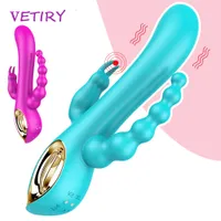 女性のためのベティディルドバイブレーターセクシーなおもちゃG-SPOTマッサージャークリトリス膣アナル刺激装置女性オナニートリプル振動