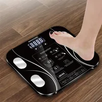 욕실 바디 팻 BMI 스케일 디지털 인간 전자 스마트 무게 비늘 LED 영어 기능 화면 USB 충전 220218