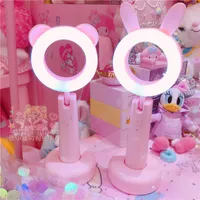 Bel rosa animale rosa coniglio 3 colori lampada da tavolo lampada notturna per bambini studia lampada regali