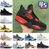 2022 Newest 4 4s Mens Basketball Shoes Sneakers red thunder university blue black cat white oreo shimmer cement what the fire red men women Sports Trainers Sneaker