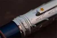Promotion Petit Prince Blue and Silver Ballpoint Pen / Roller Ball Pennor Utsökt Office Stationery 0,7mm bläckpennor för julklapp Ingen låda