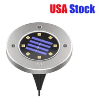 USA Stock LED Solar Power Buried Light Ground Lamp Outdoor Landscape Garden Path Buried Yard Lawn Light Waterproof Stair Lamp