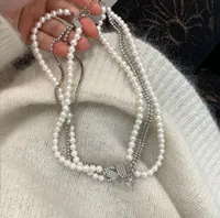 2022 European och American Multi-Layer Planet Pearl Necklace Design Fashion Flash Diamond Collarbone kedja Kvinna hög kvalitet snabb leverans