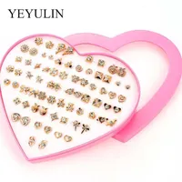 Stud 36Pair / lote multi-estilo colorido animal coração estrela lua geométrica cristal plástico brinco para mulheres meninas jóias presentes1