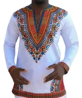 Hipster African Dashiki T shirts Fashion Casual V Neck Long Sleeve Tshirt Men Hip Hop Streetwear Tops Tee Shirt Homme